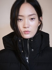 Mango Black Long Padded Puffer Quilted Coat - Image 4 of 6