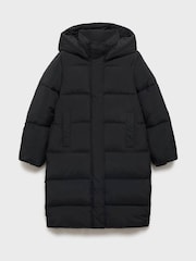 Mango Black Long Padded Puffer Quilted Coat - Image 5 of 6