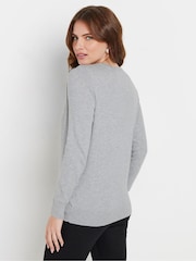 M&Co Grey Lace Trim Long Sleeve Jumper - Image 4 of 6
