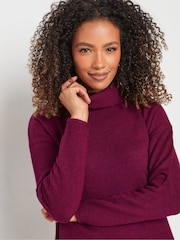 M&Co Purple Roll Neck Tunic Jumper - Image 4 of 5