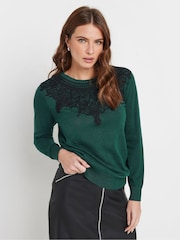 M&Co Green Lace Trim Jumper - Image 3 of 5