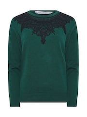 M&Co Green Lace Trim Jumper - Image 5 of 5