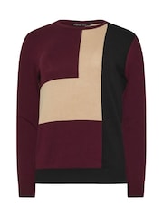 M&Co Red Colourblock Jumper - Image 4 of 4