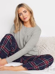 M&Co Grey Jersey Woven 100% Cotton Pyjamas Set - Image 1 of 5