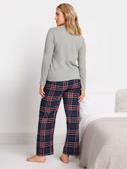M&Co Grey Jersey Woven 100% Cotton Pyjamas Set - Image 4 of 5