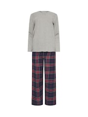 M&Co Grey Jersey Woven 100% Cotton Pyjamas Set - Image 5 of 5