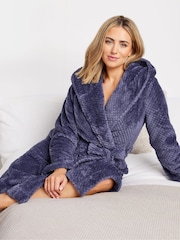 M&Co Purple Hooded Honeycomb Robe - Image 1 of 5