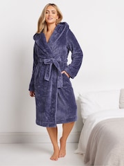 M&Co Purple Hooded Honeycomb Robe - Image 3 of 5