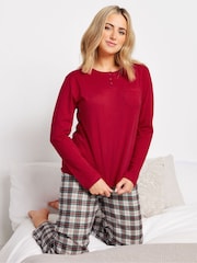 M&Co Red Jersey Woven 100% Cotton Pyjamas Set - Image 4 of 5
