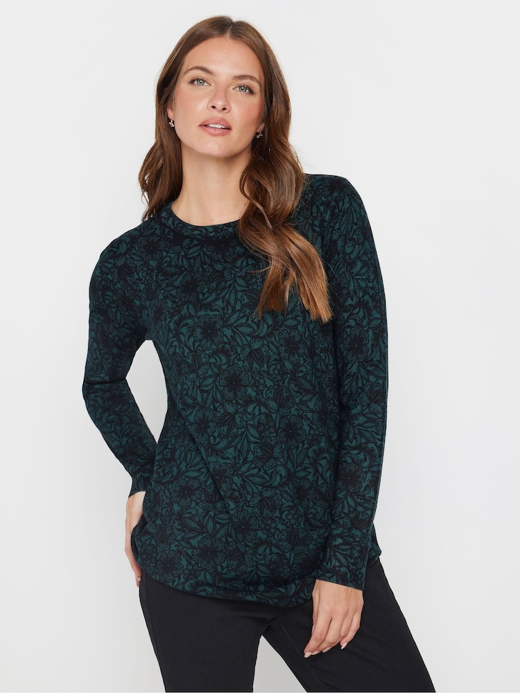 M&Co Blue Lace Print Tunic Jumper - Image 1 of 5