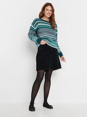 M&Co Teal Blue Fairisle Pattern Knit Jumper - Image 2 of 6