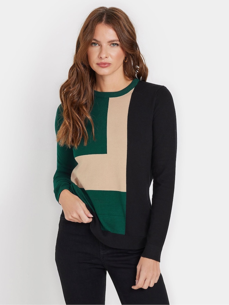M&Co Blue Colourblock Jumper - Image 1 of 5 M&Co Blue Colourblock Jumper - Image 1 of 5