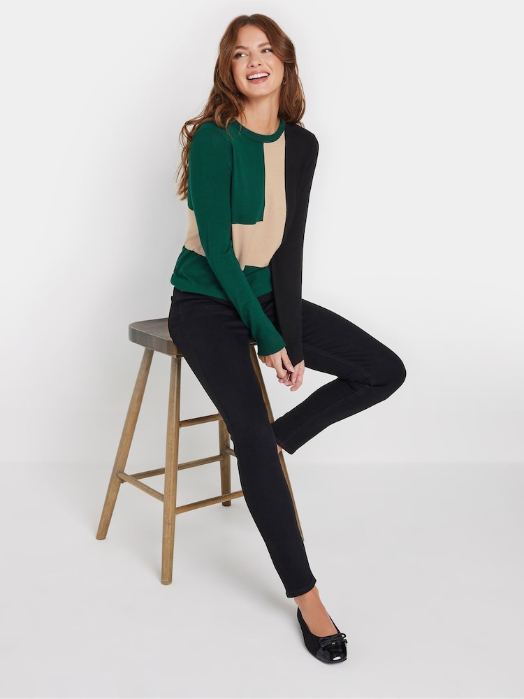 M&Co Blue Colourblock Jumper - Image 2 of 5 M&Co Blue Colourblock Jumper - Image 2 of 5
