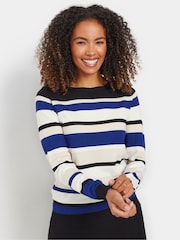 M&Co Blue Multi Stripe Jumper - Image 1 of 5