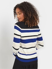 M&Co Blue Multi Stripe Jumper - Image 3 of 5