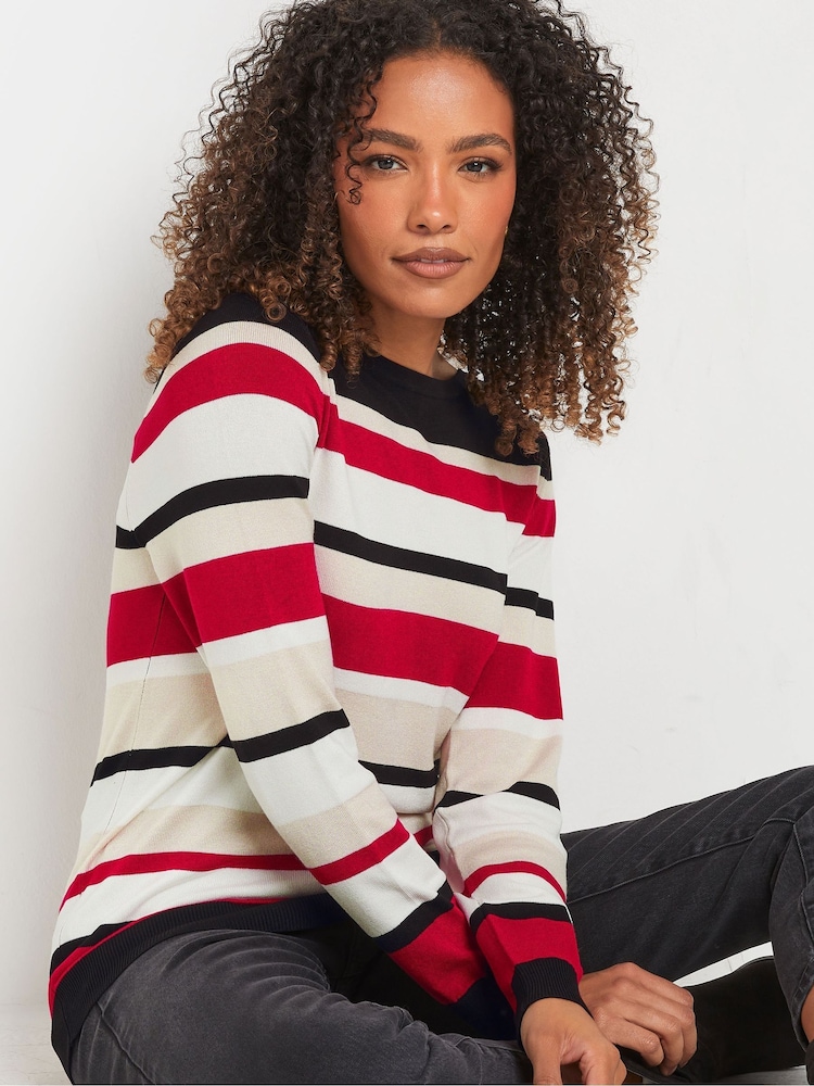 M&Co Red Multi Stripe Jumper - Image 3 of 5