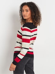 M&Co Red Multi Stripe Jumper - Image 4 of 5