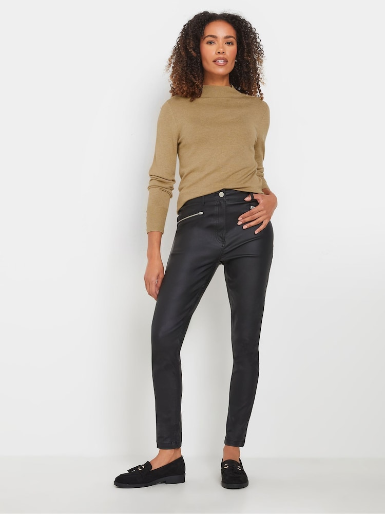 Natur - M&Co Button Detail Turtle Neck Jumper - Bild 2 von 5 Natur - M&Co Button Detail Turtle Neck Jumper - Bild 2 von 5