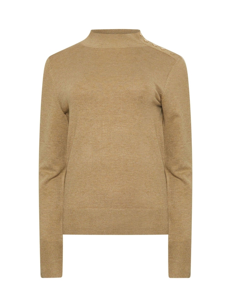 Natur - M&Co Button Detail Turtle Neck Jumper - Bild 5 von 5 Natur - M&Co Button Detail Turtle Neck Jumper - Bild 5 von 5