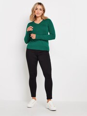M&Co Blue Long Sleeve V-Neck Jumper - Image 2 of 5