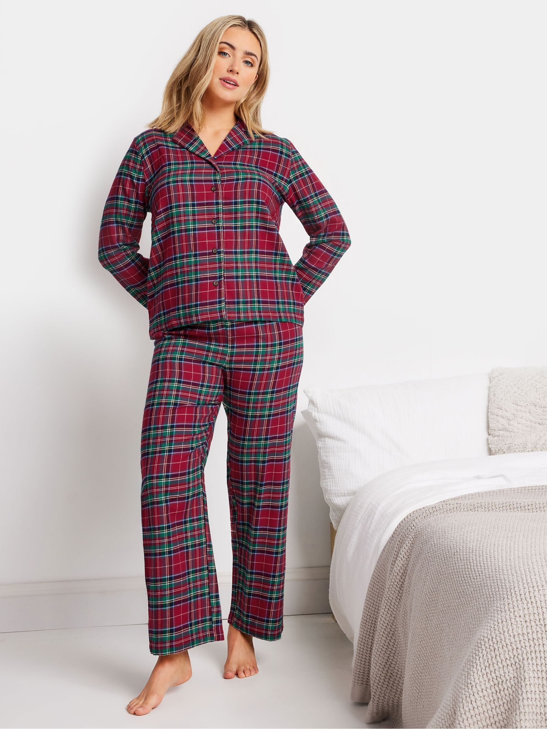 M Co Red Check 100 Cotton Pyjamas Set 18 20 Womens