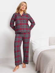 M&Co Red Check 100% Cotton Pyjamas Set - Image 1 of 5