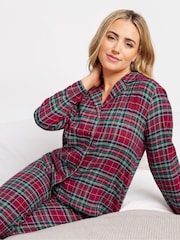 M&Co Red Check 100% Cotton Pyjamas Set - Image 4 of 5