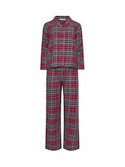 M&Co Red Check 100% Cotton Pyjamas Set - Image 5 of 5
