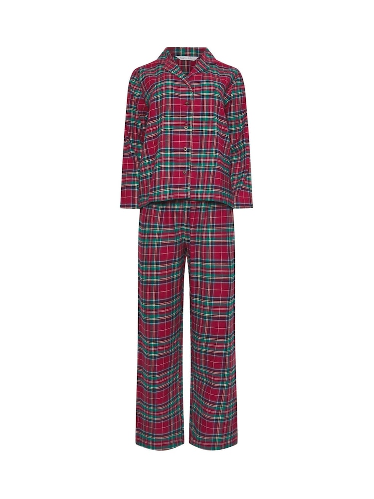 M&Co Red Check 100% Cotton Pyjamas Set - Image 5 of 5