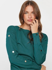 M&Co Blue Popper Detail Batwing Jumper - Image 4 of 5