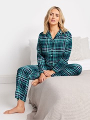 M&Co Blue Check 100% Cotton Pyjamas Set - Image 1 of 5