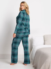 M&Co Blue Check 100% Cotton Pyjamas Set - Image 3 of 5