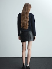 Mango Blue Tweed jacket with buttons - Image 2 of 6