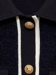 Mango Blue Tweed jacket with buttons - Image 6 of 6
