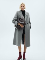 Mango Grey Wool Blend Coat - Image 1 of 7