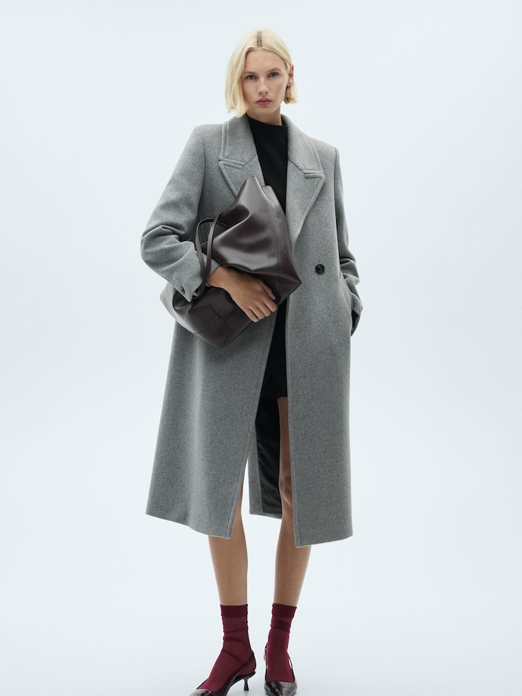 Mango Grey Wool Blend Coat - Image 1 of 7