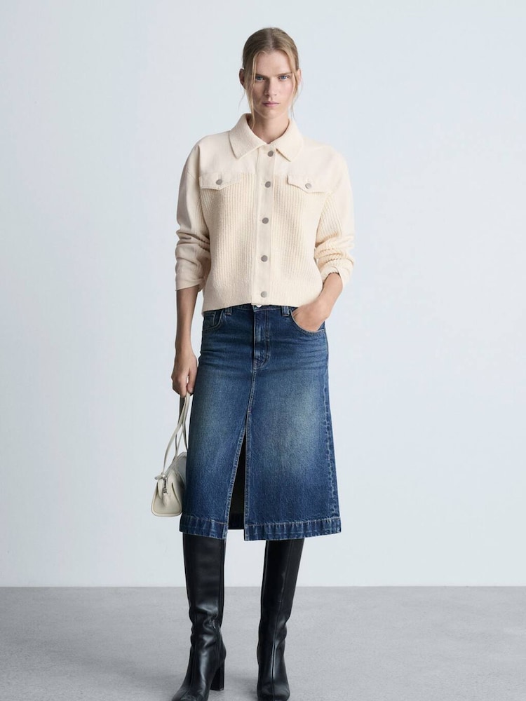 Mango Cream Knitted Jacket - Image 2 of 6