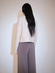 Mango Brown Wool-Blend Jacket With Pockets - Image 3 of 6