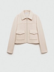 Mango Brown Wool-Blend Jacket With Pockets - Image 5 of 6