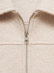 Mango Brown Wool-Blend Jacket With Pockets - Image 6 of 6