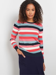 M&Co Pink Multi Stripe Jumper - Image 1 of 4