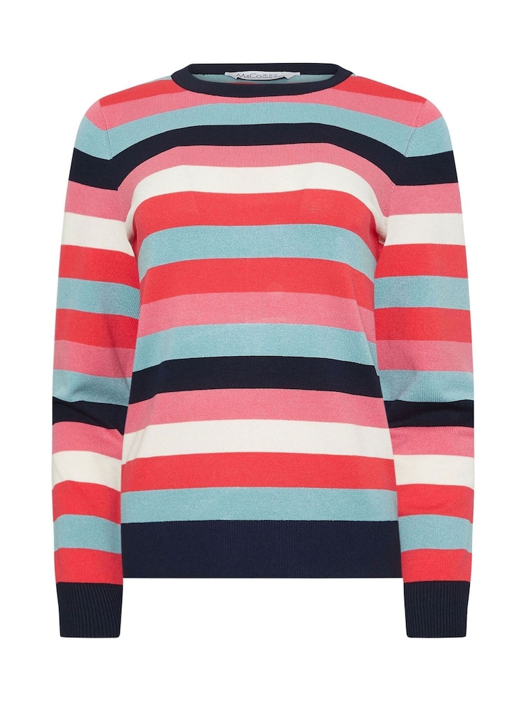 M&Co Pink Multi Stripe Jumper - Image 4 of 4