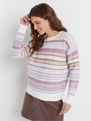 M&Co Pink Fairisle Pattern Knit Jumper - Image 1 of 5