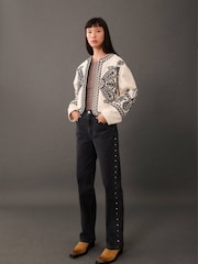 Mango Cream Western Embroided Jacket - Image 2 of 6
