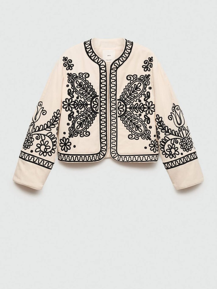 Mango Cream Western Embroided Jacket - Image 6 of 6