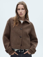 Mango Brown Check Wool Jacket - Image 2 of 8