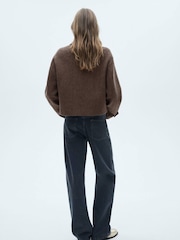 Mango Brown Check Wool Jacket - Image 4 of 8