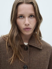 Mango Brown Check Wool Jacket - Image 5 of 8