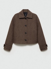 Mango Brown Check Wool Jacket - Image 7 of 8