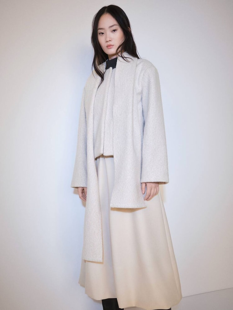 Mango Brown Jacket With Scarf And Pockets - Image 1 of 6